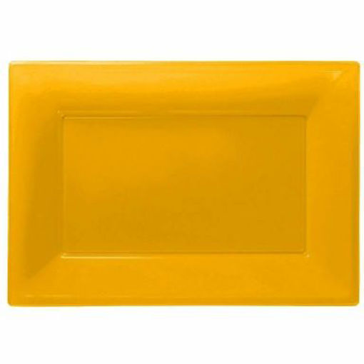 Picture of SERVING PLATTERS YELLOW - 3PK 23X32CM